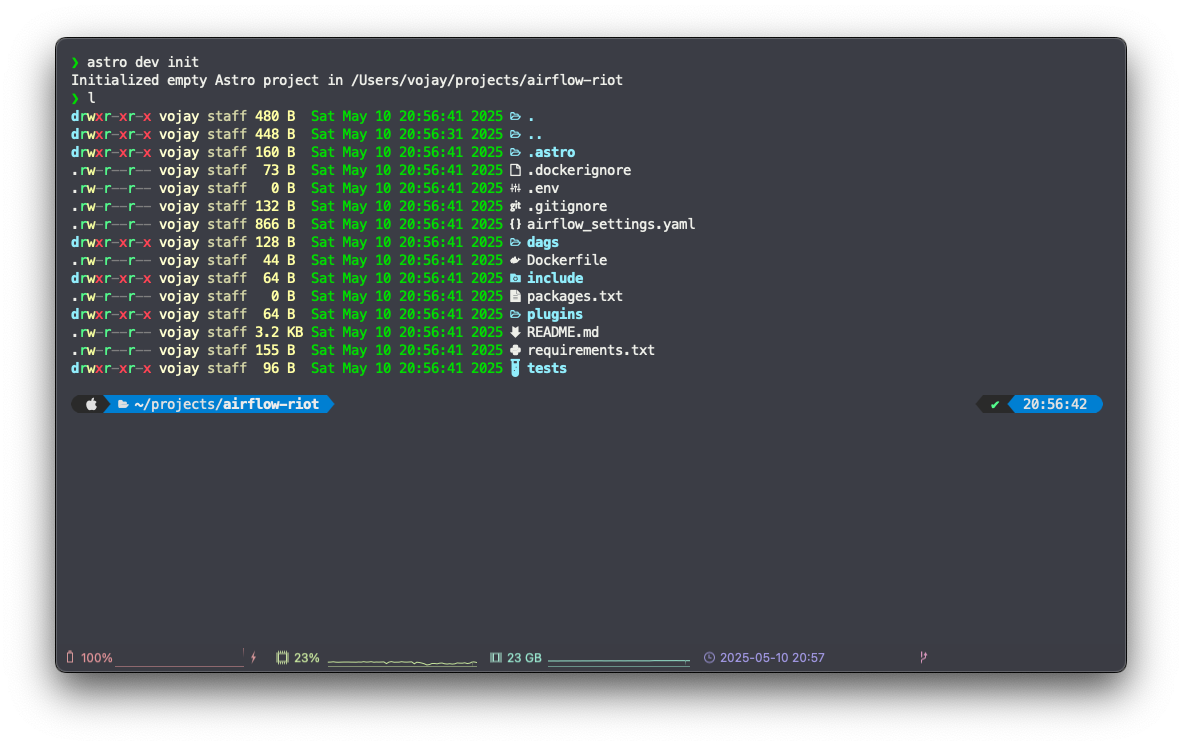 Astro CLI project setup