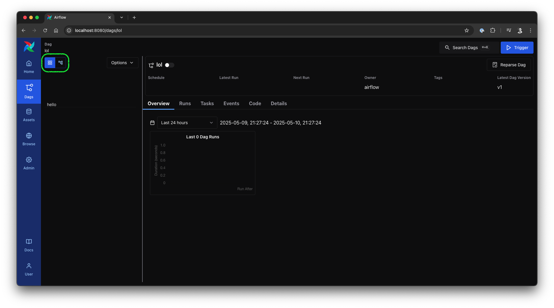 Airflow 3 UI: DAG grid view