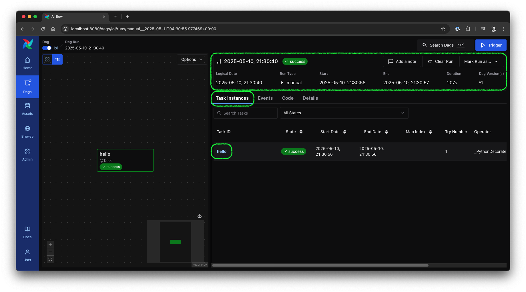 Airflow 3 UI: DAG run view