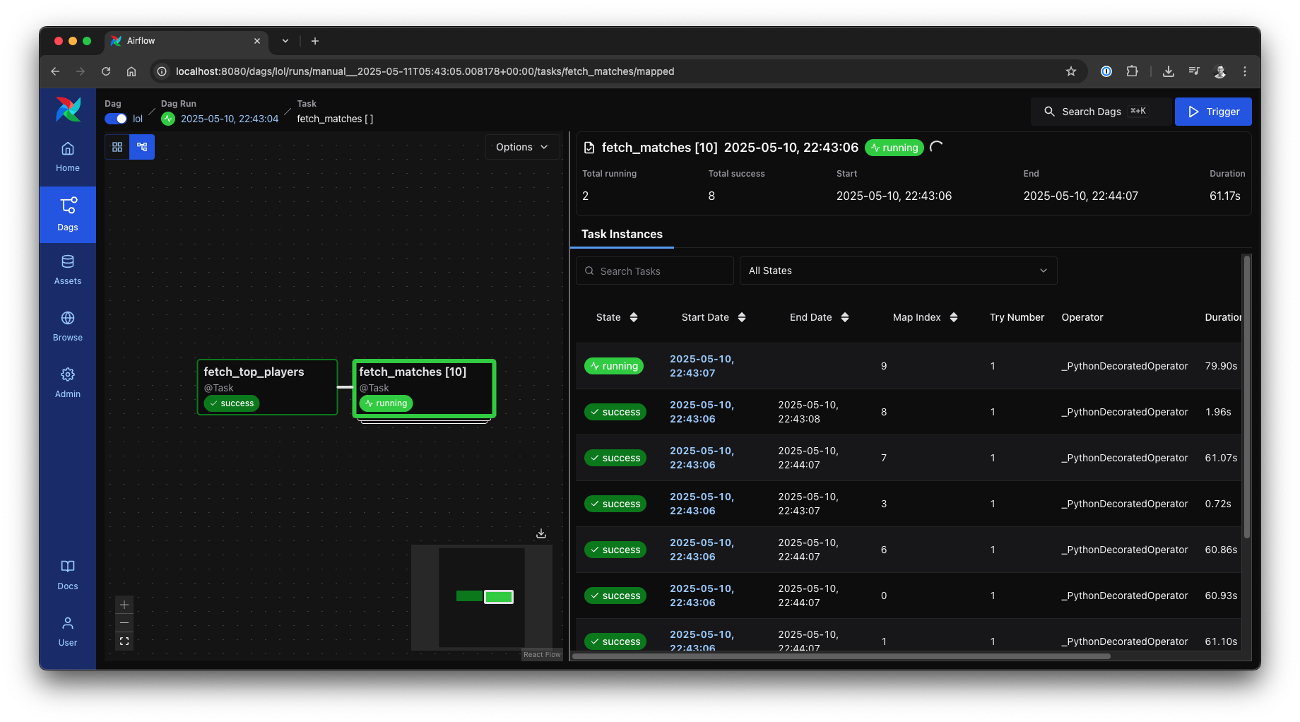 Dynamically mapped tasks in the new Airflow UI